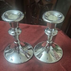 Elegant Modern Silver Tone Metal Candlesticks Made In China